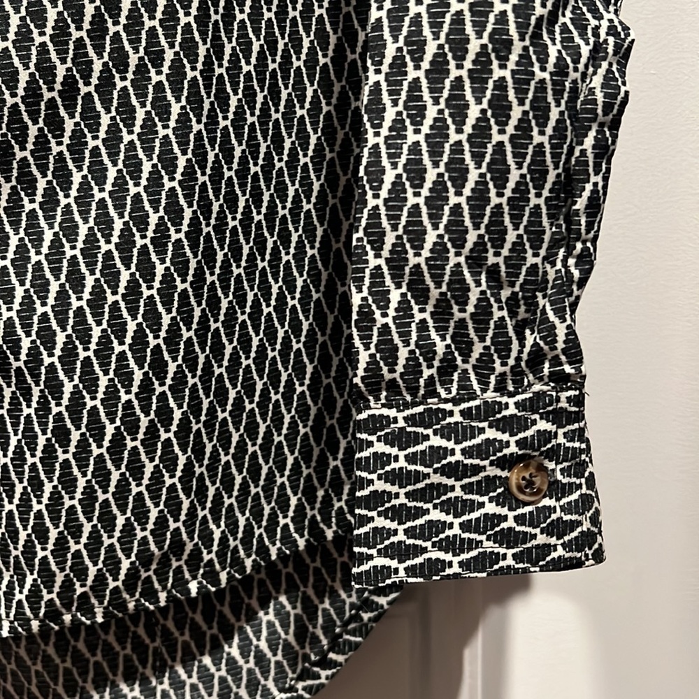 Volcom Black And White Patterned Button Down - image 6